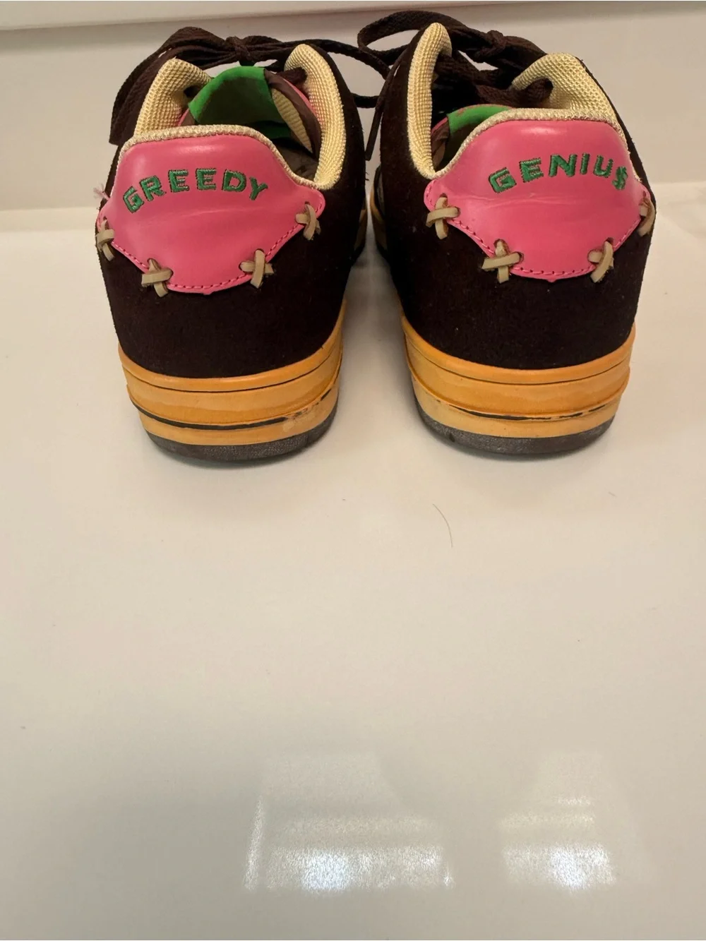 Rare Greedy Genius Phantom Sneakers Pink Brown Green Y2K Mens 10.5